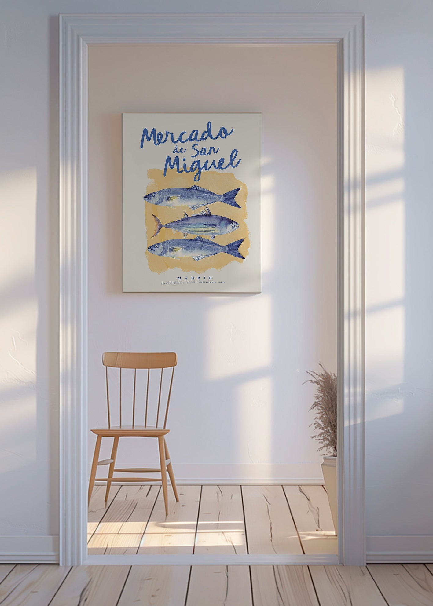Arte da cucina Mercado de San Miguel con pesci blu
