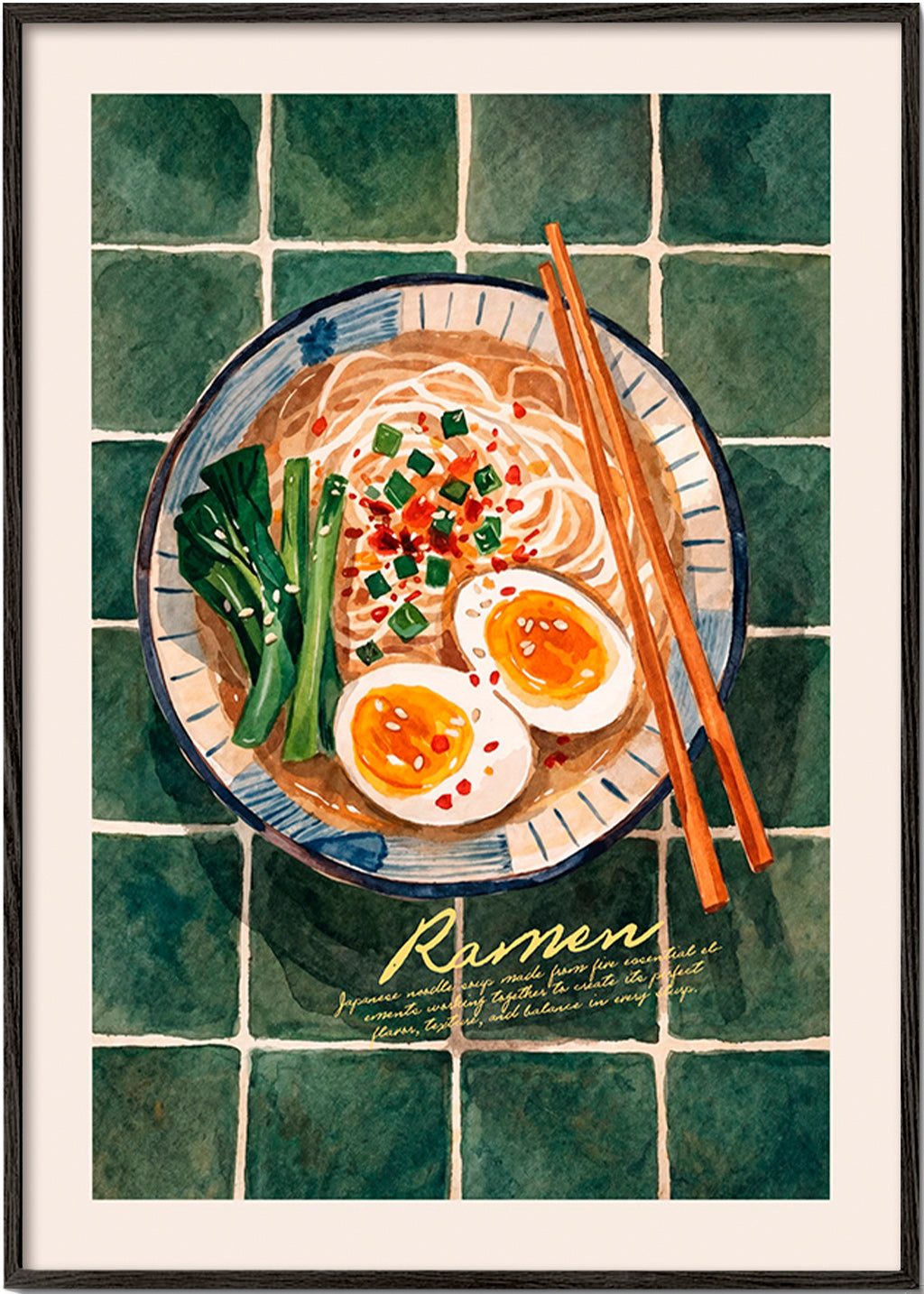 Arte da cucina Ramen ad acquerello