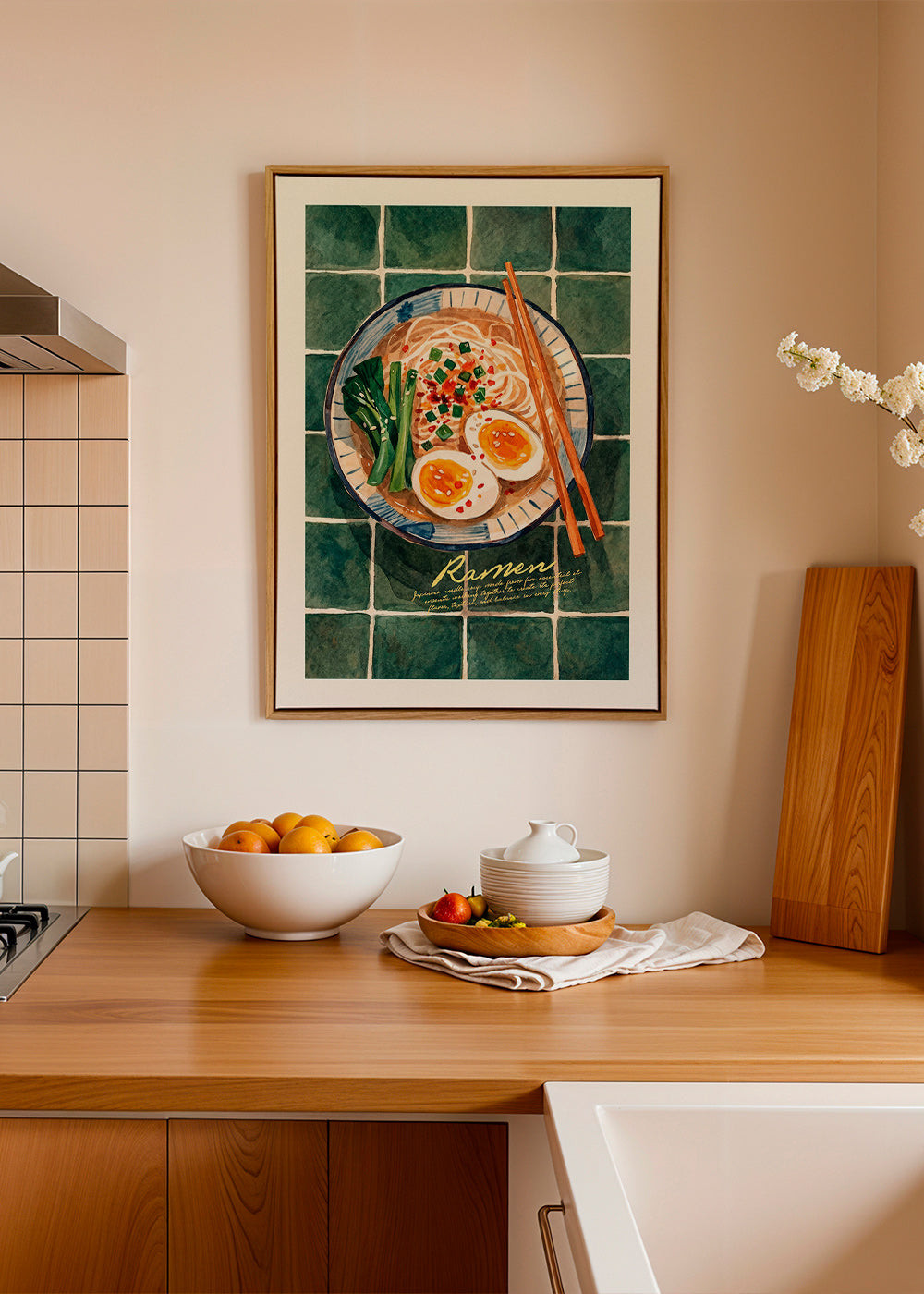 Arte da cucina Ramen ad acquerello