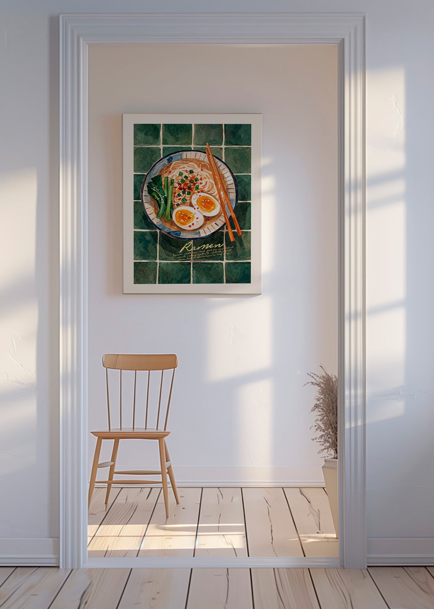 Arte da cucina Ramen ad acquerello