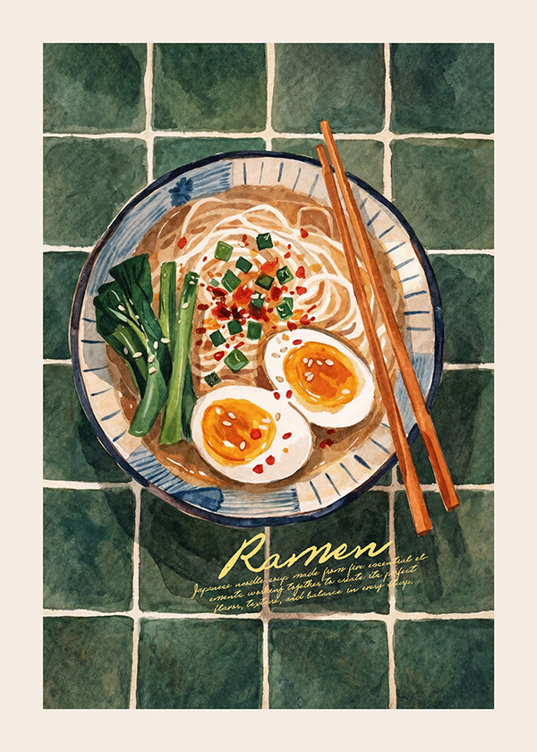 Arte da cucina Ramen ad acquerello