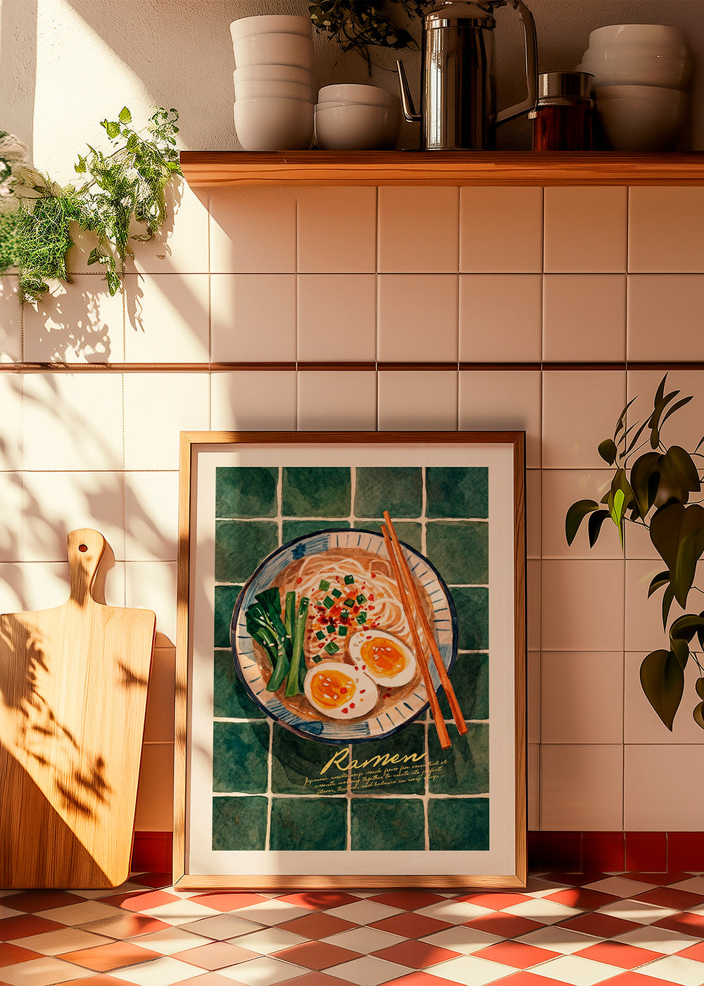 Arte da cucina Ramen ad acquerello