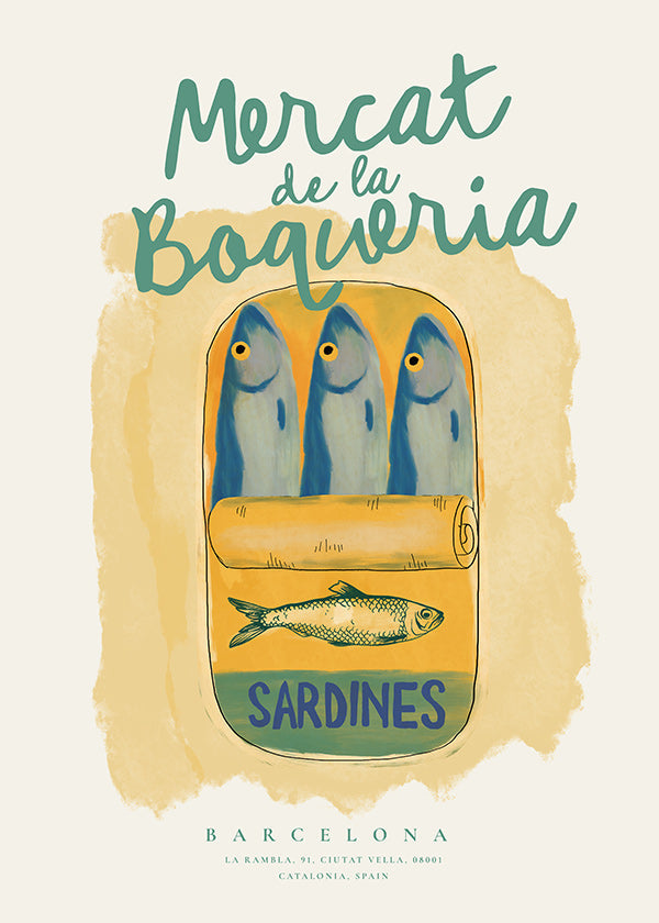 Arte da cucina Mercat de la Boqueria - sardine in scatola