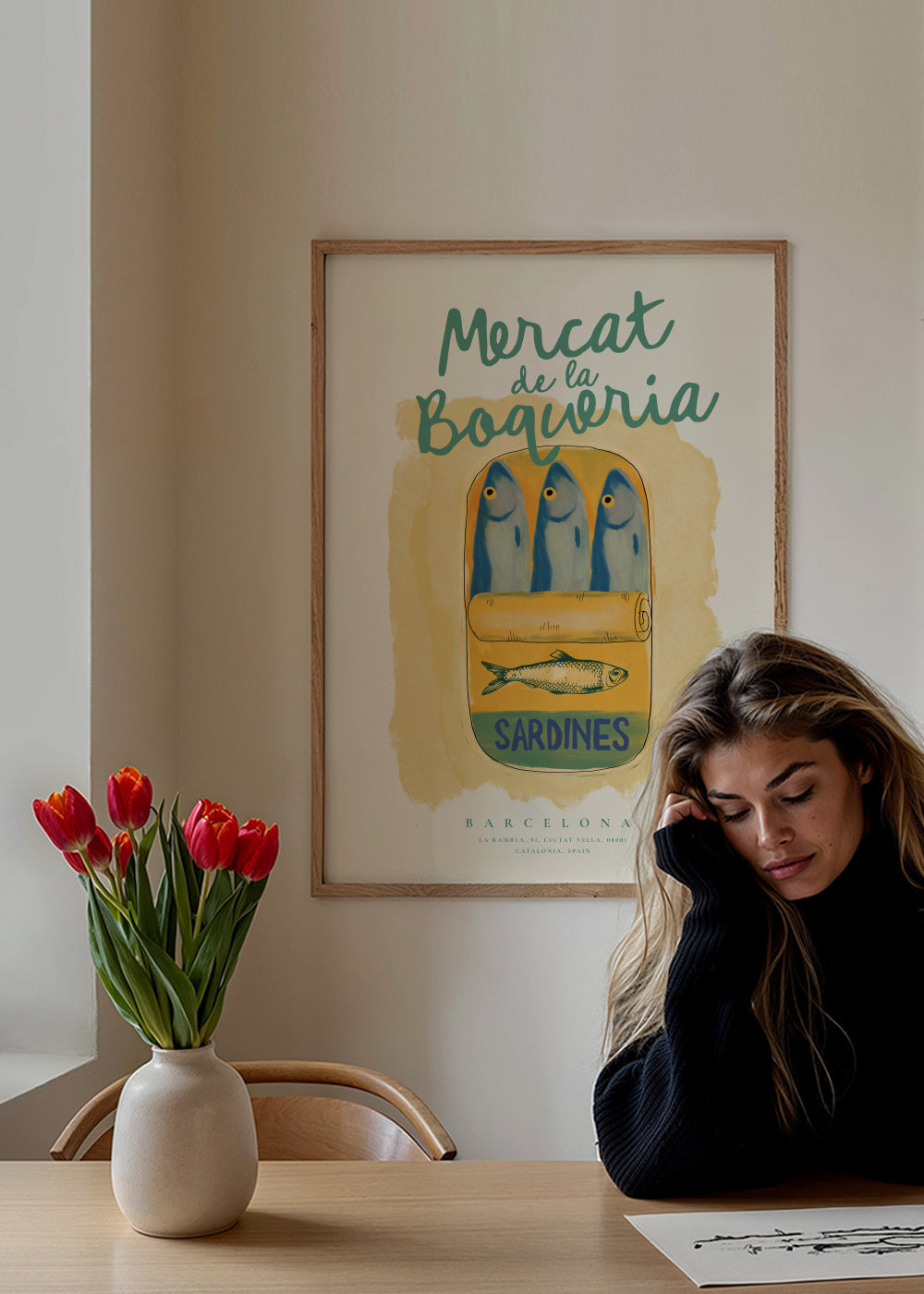 Mercat de la Boqueria - Framed poster in an interior