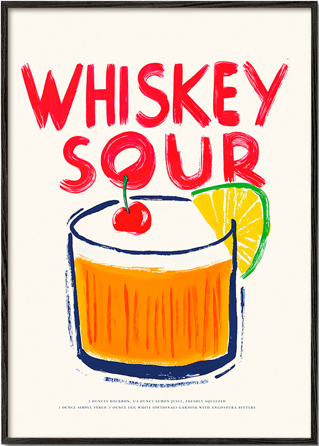 Arte da cucina Whiskey Sour illustrazione cocktail