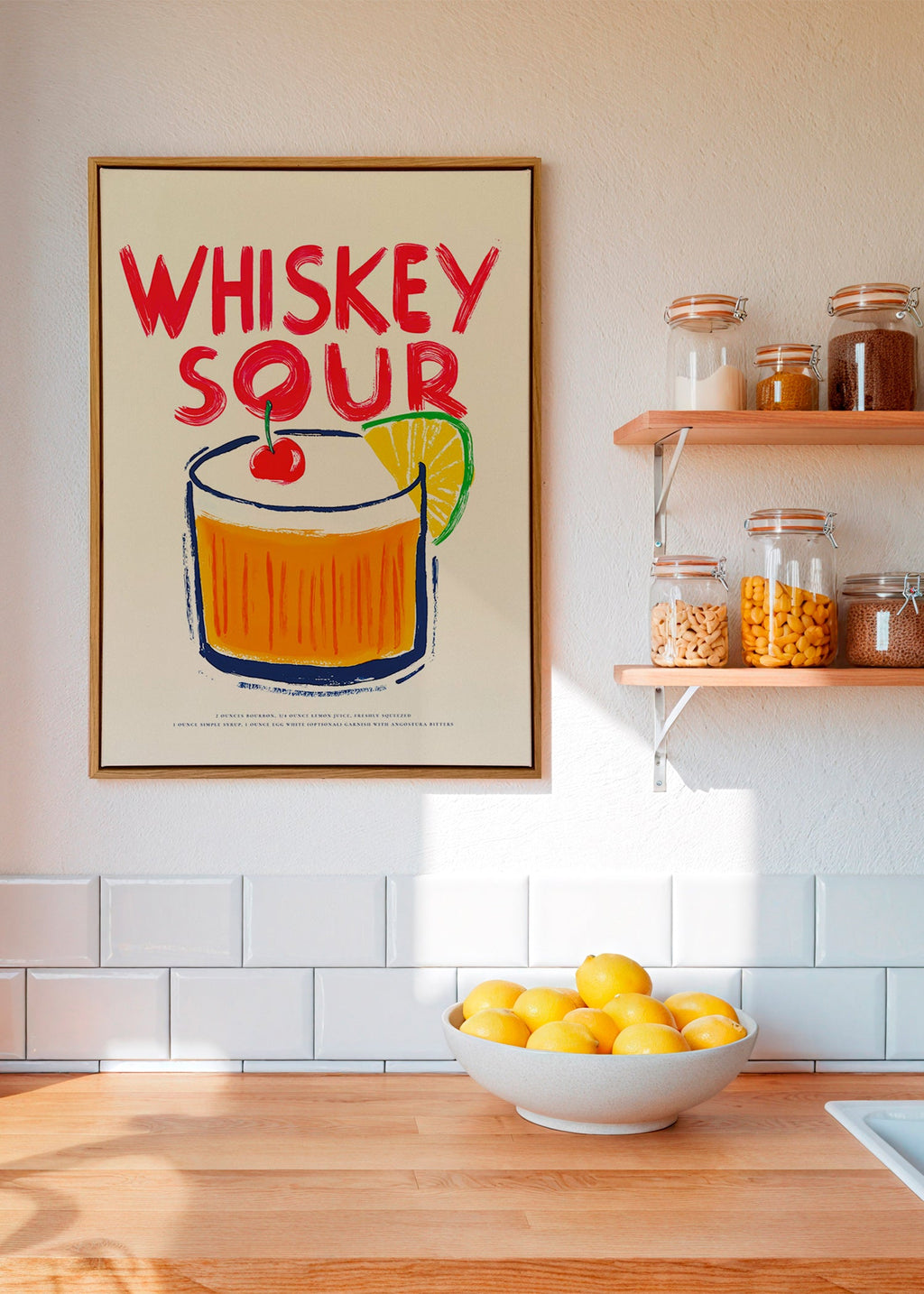 Arte da cucina Whiskey Sour illustrazione cocktail