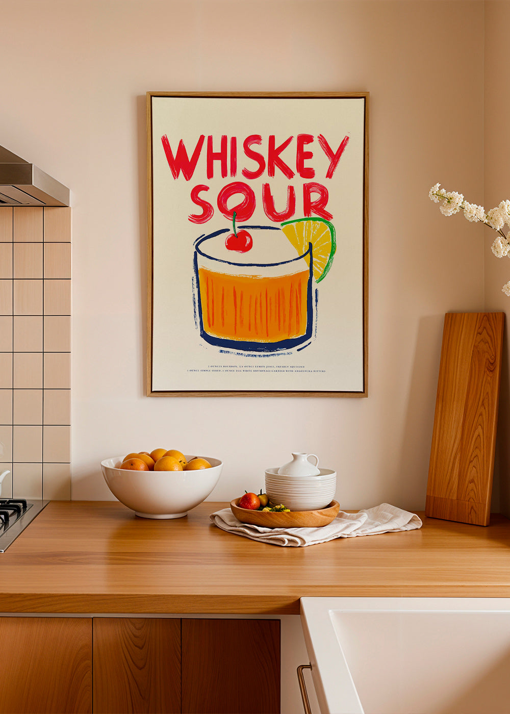 Arte da cucina Whiskey Sour illustrazione cocktail