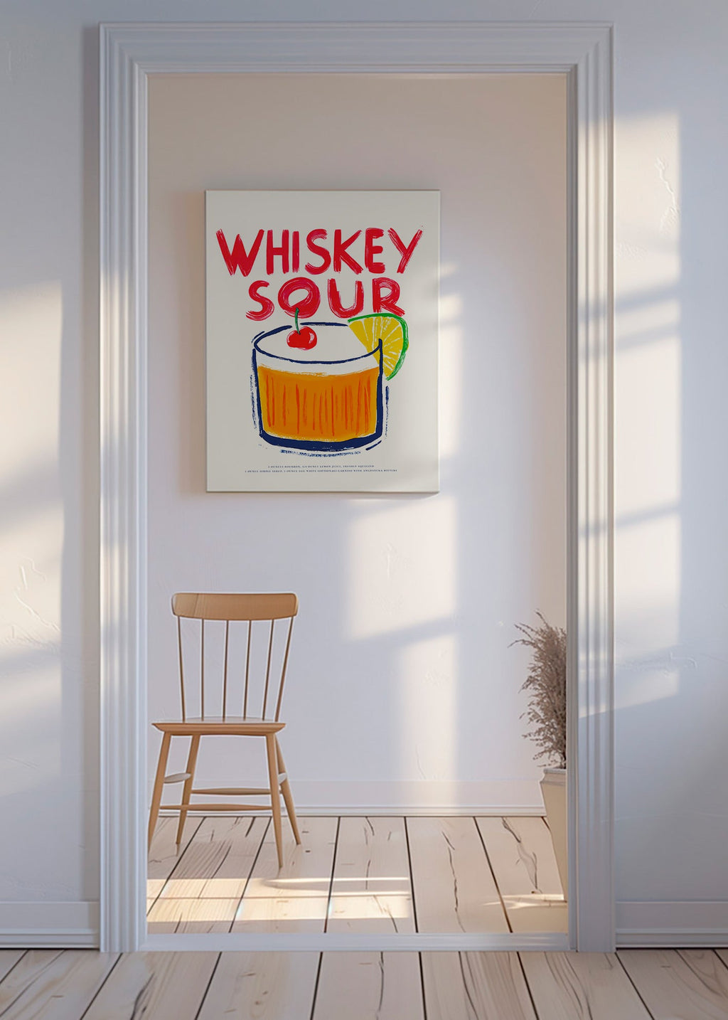 Arte da cucina Whiskey Sour illustrazione cocktail