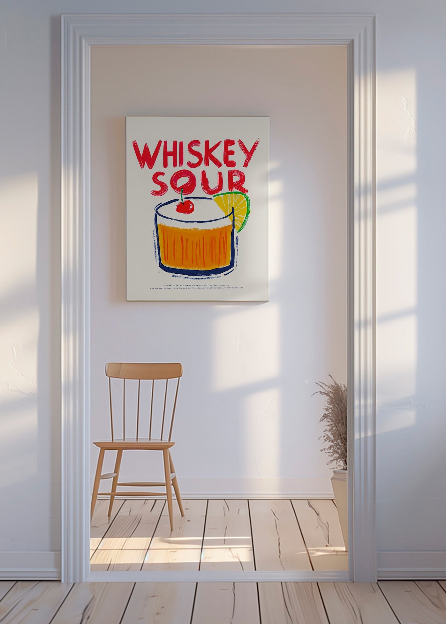 Arte da cucina Whiskey Sour illustrazione cocktail