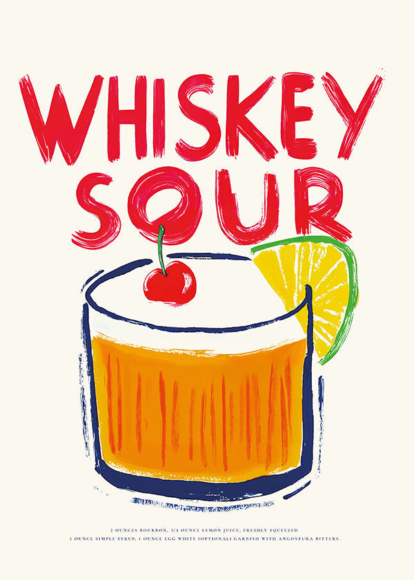 Arte da cucina Whiskey Sour illustrazione cocktail