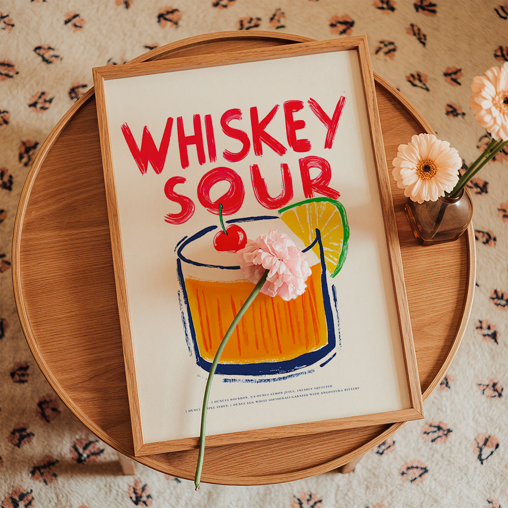 Arte da cucina Whiskey Sour illustrazione cocktail