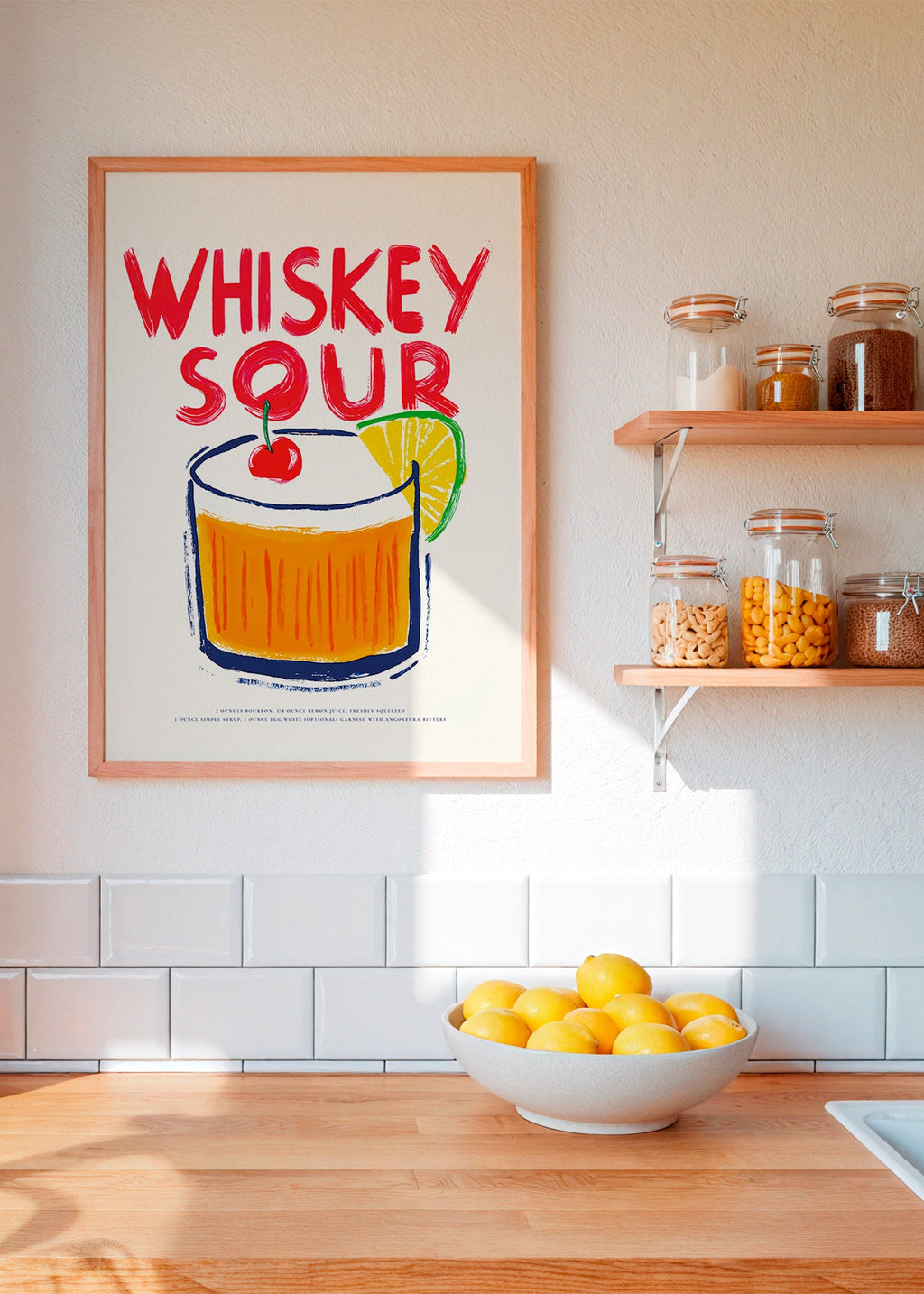 Arte da cucina Whiskey Sour illustrazione cocktail