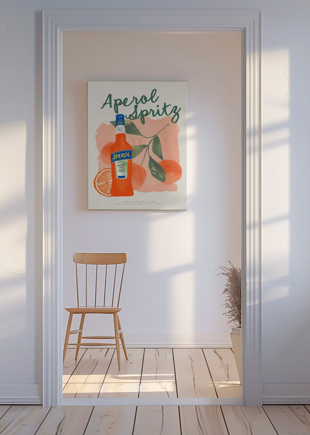 Arte da cucina Aperol Spritz bottiglia e arance