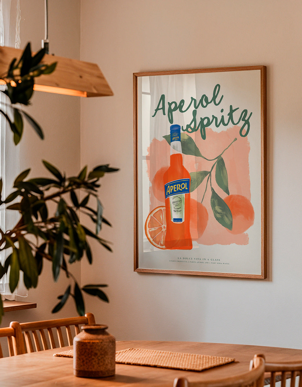Arte da cucina Aperol Spritz bottiglia e arance