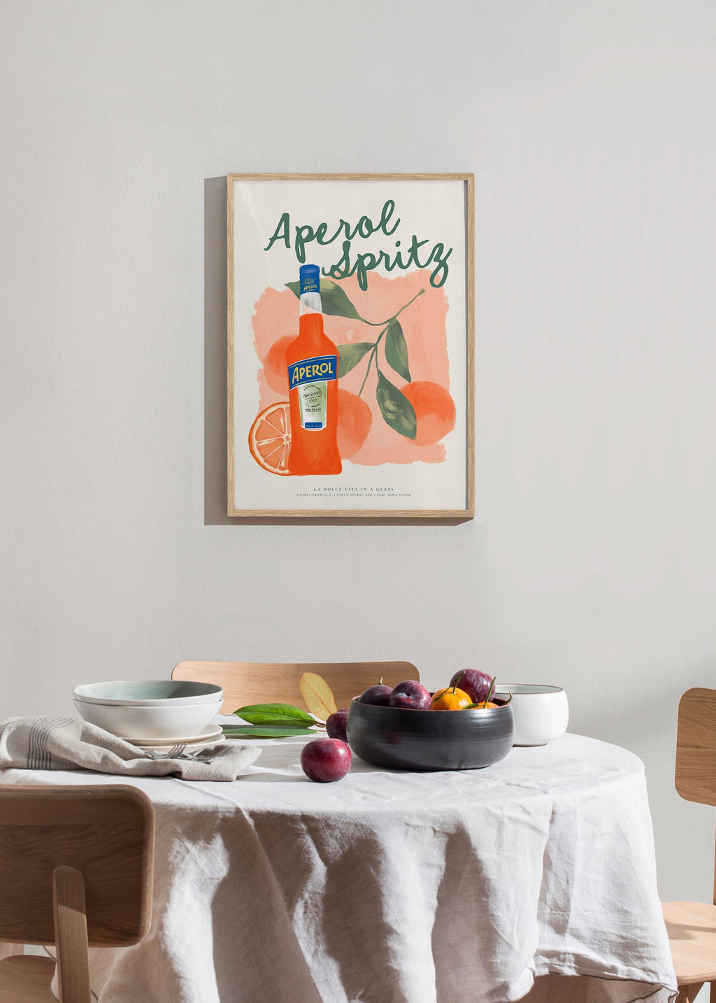 Arte da cucina Aperol Spritz bottiglia e arance