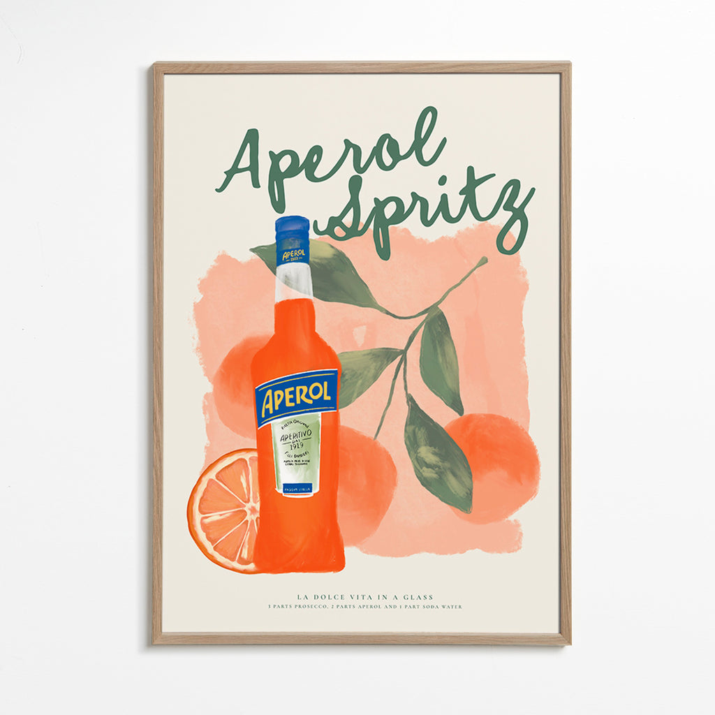 Arte da cucina Aperol Spritz bottiglia e arance