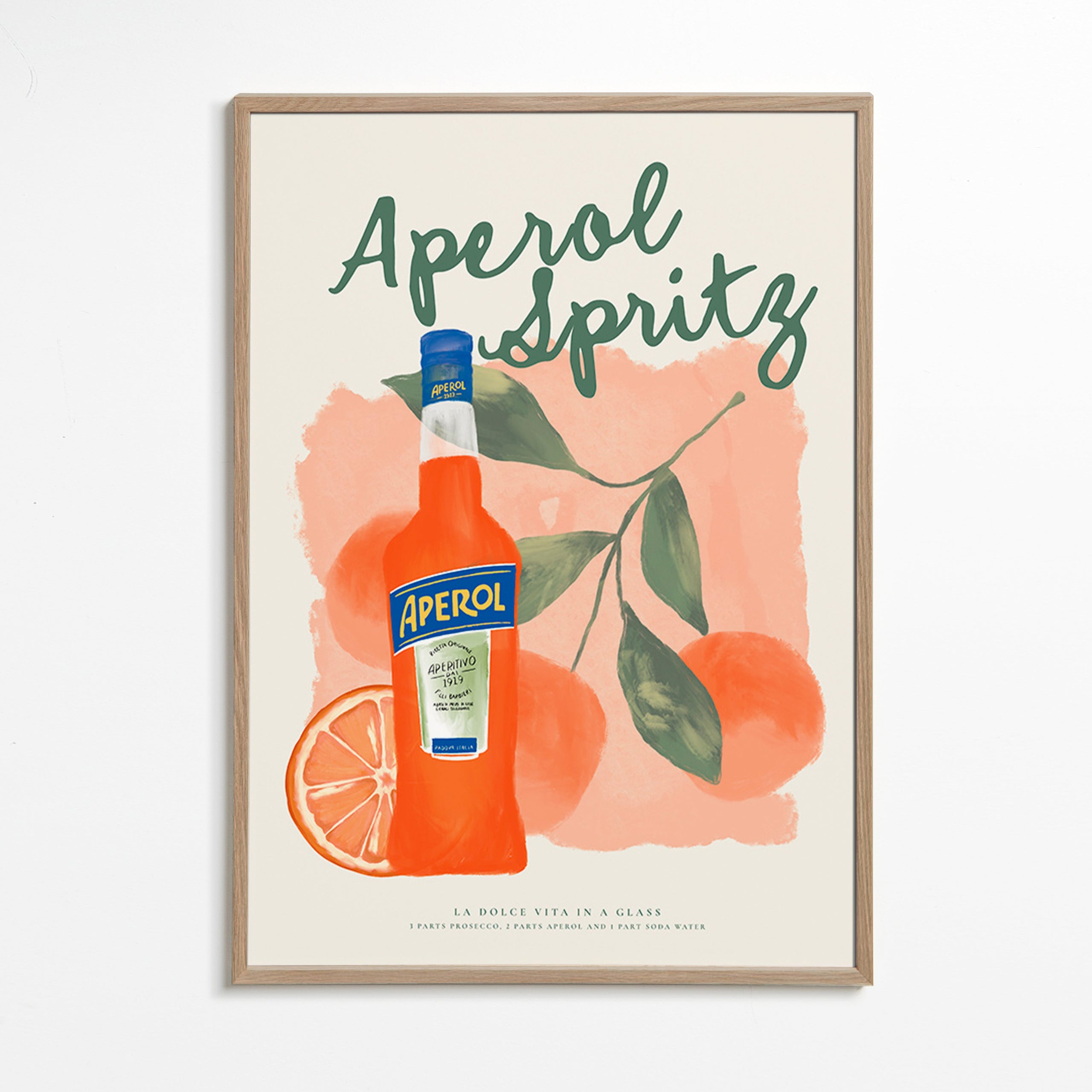 Arte da cucina Aperol Spritz bottiglia e arance