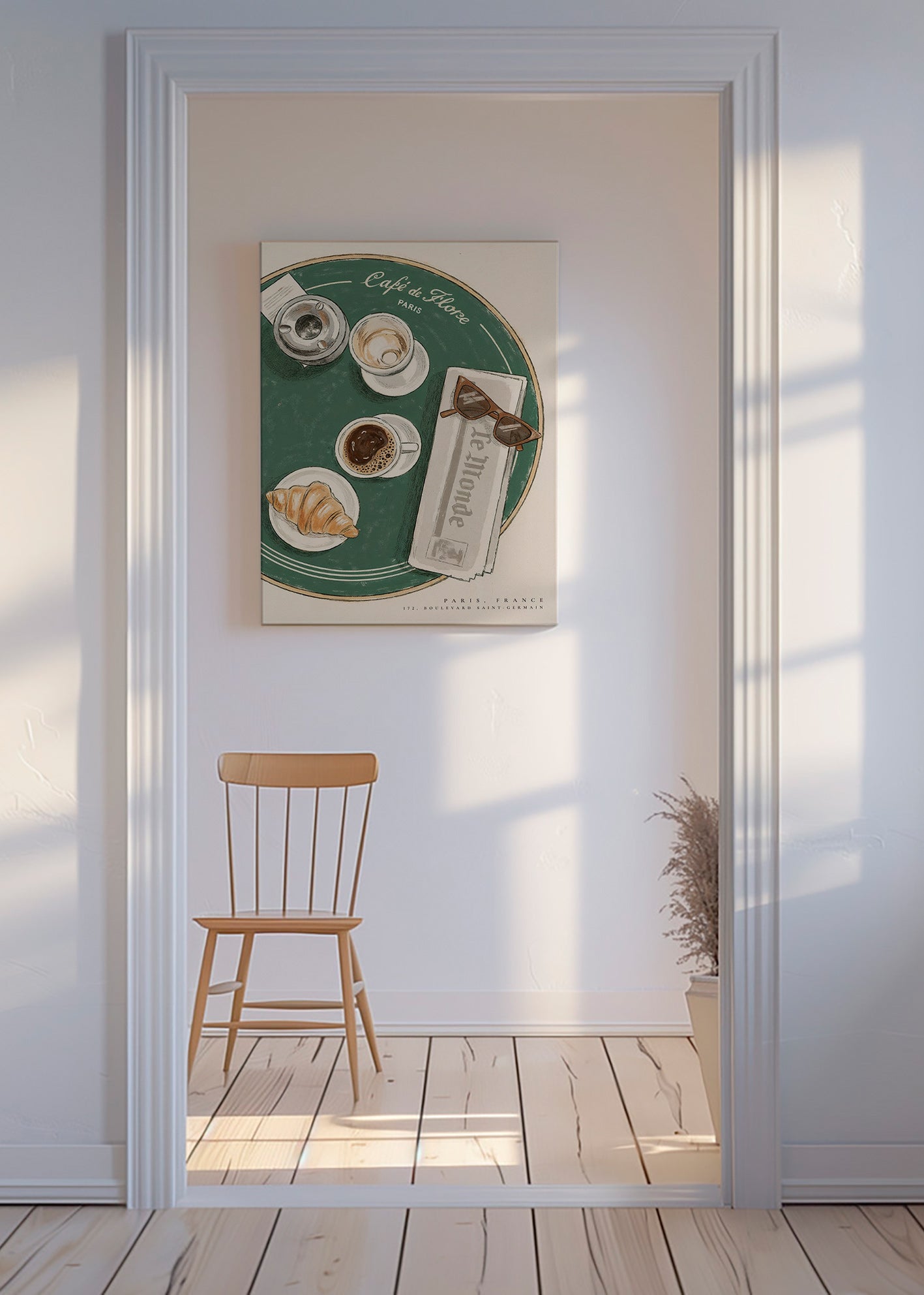 Arte da cucina Café de Flore cornetto illustrato