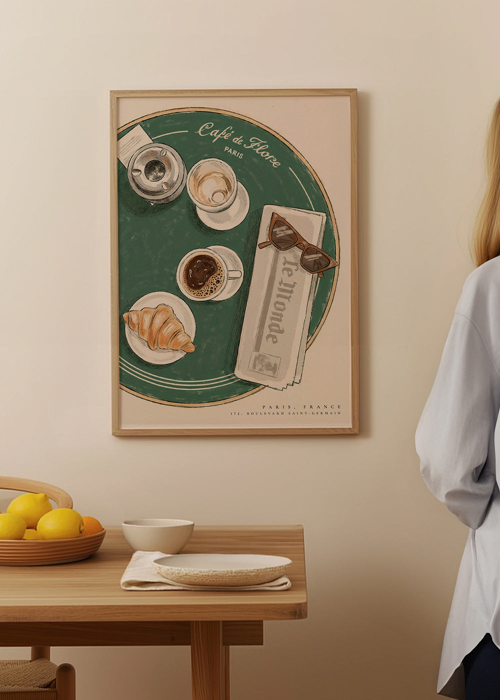Arte da cucina Café de Flore cornetto illustrato