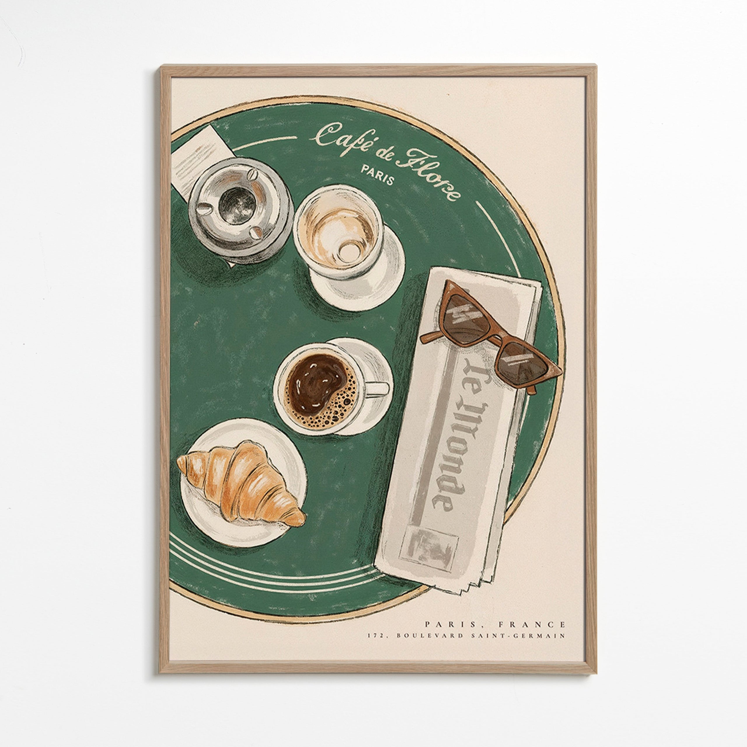 Arte da cucina Café de Flore cornetto illustrato