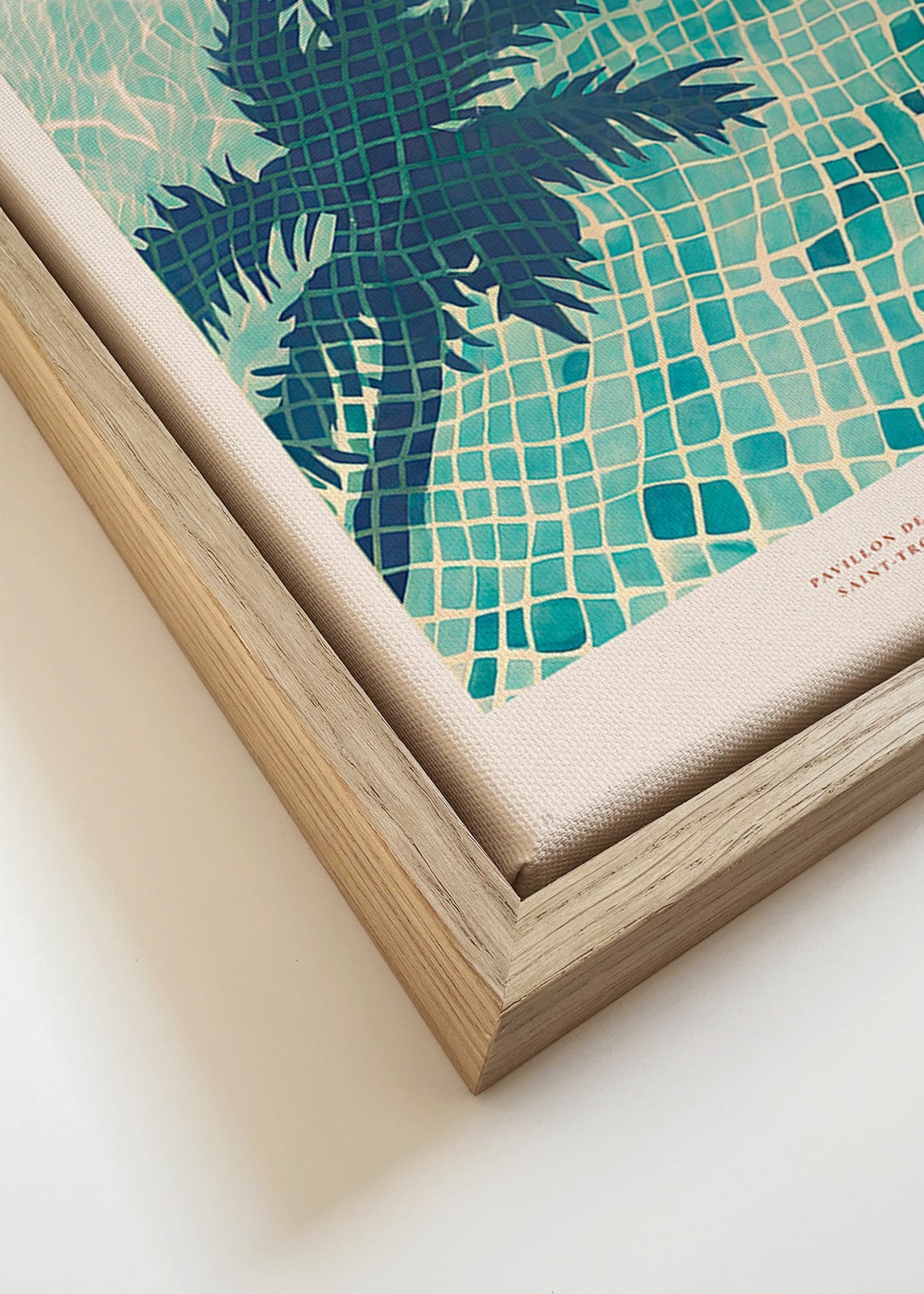 Illustrazione piscina con ombre di palma