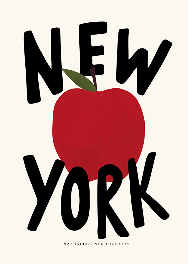 Arte da cucina New York mela rossa grafica