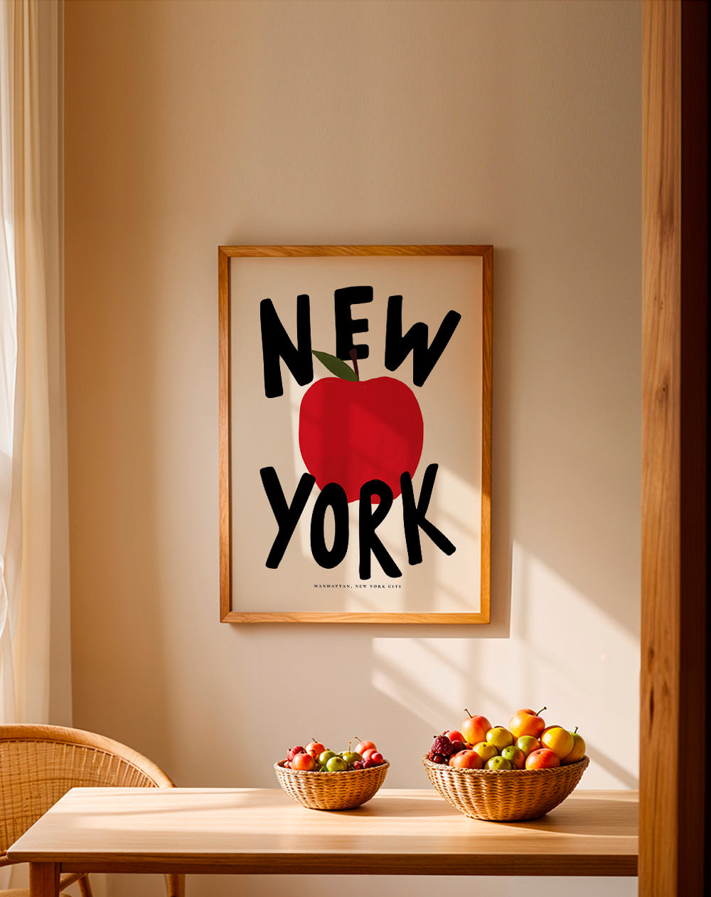 Arte da cucina New York mela rossa grafica
