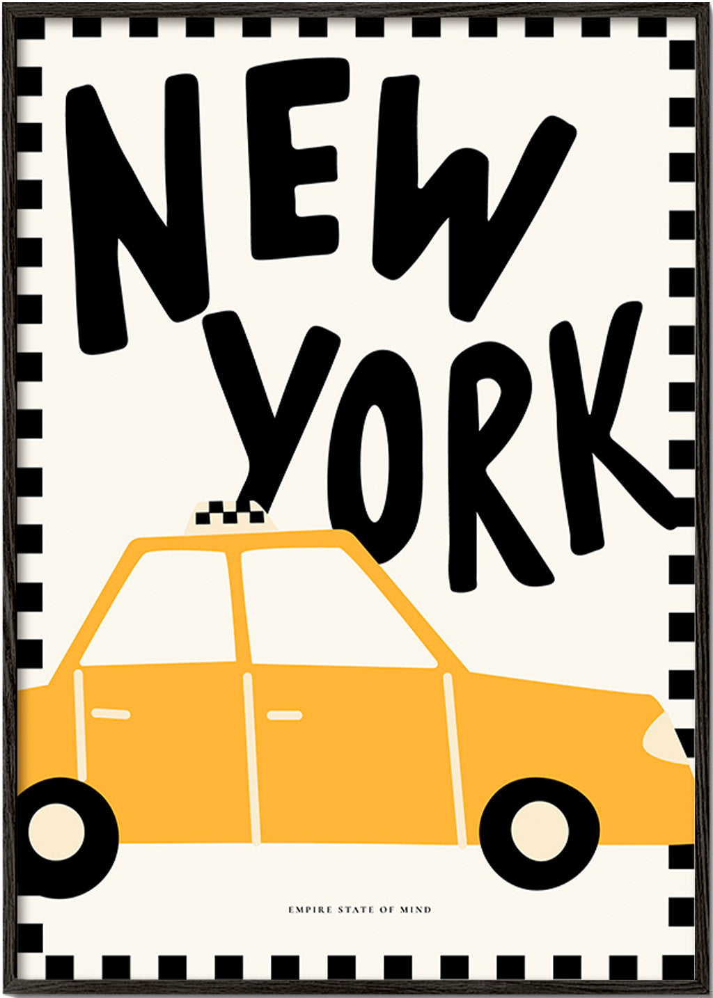 Poster città New York taxi con lettering deciso