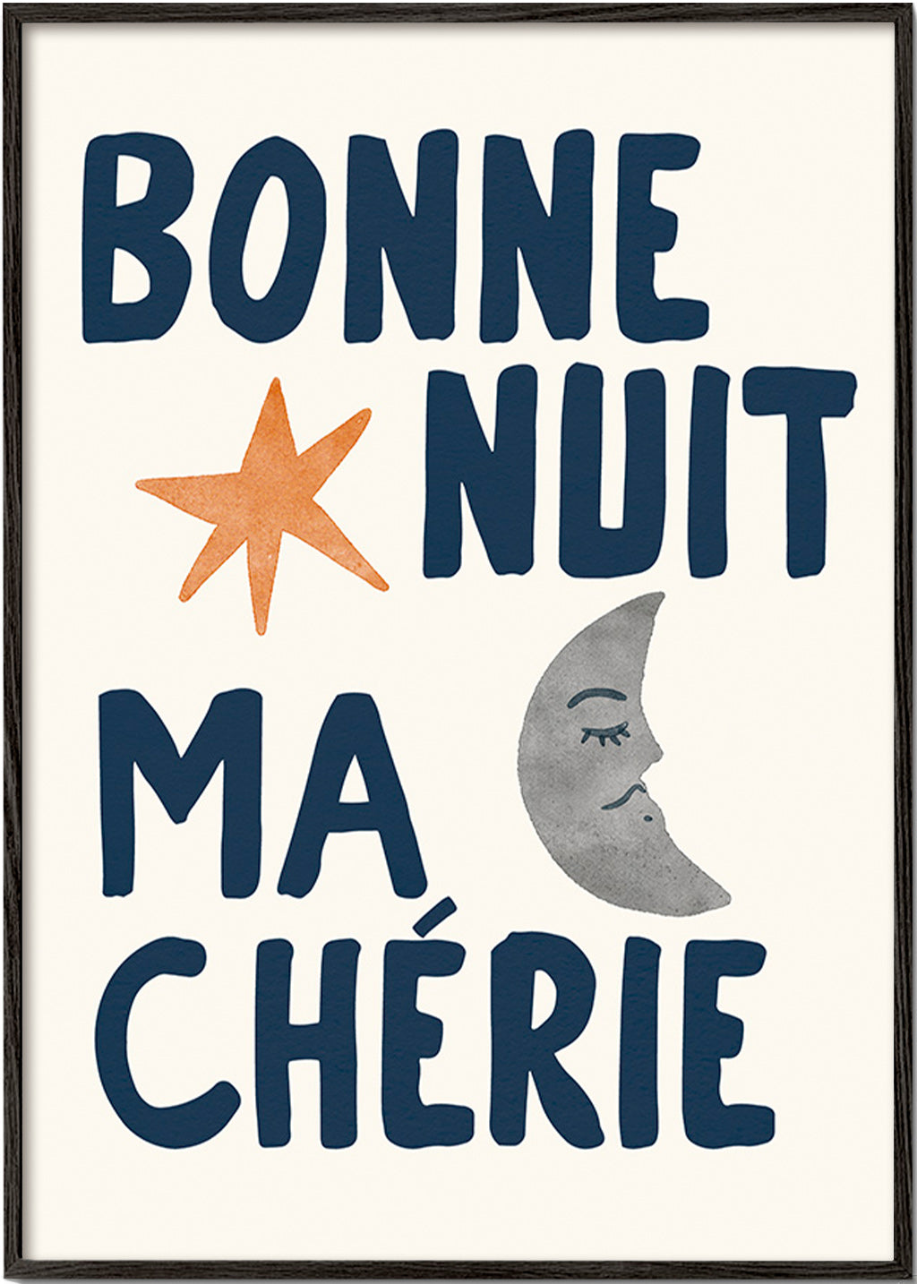 Stampa per bambini con frase della buonanotte e luna