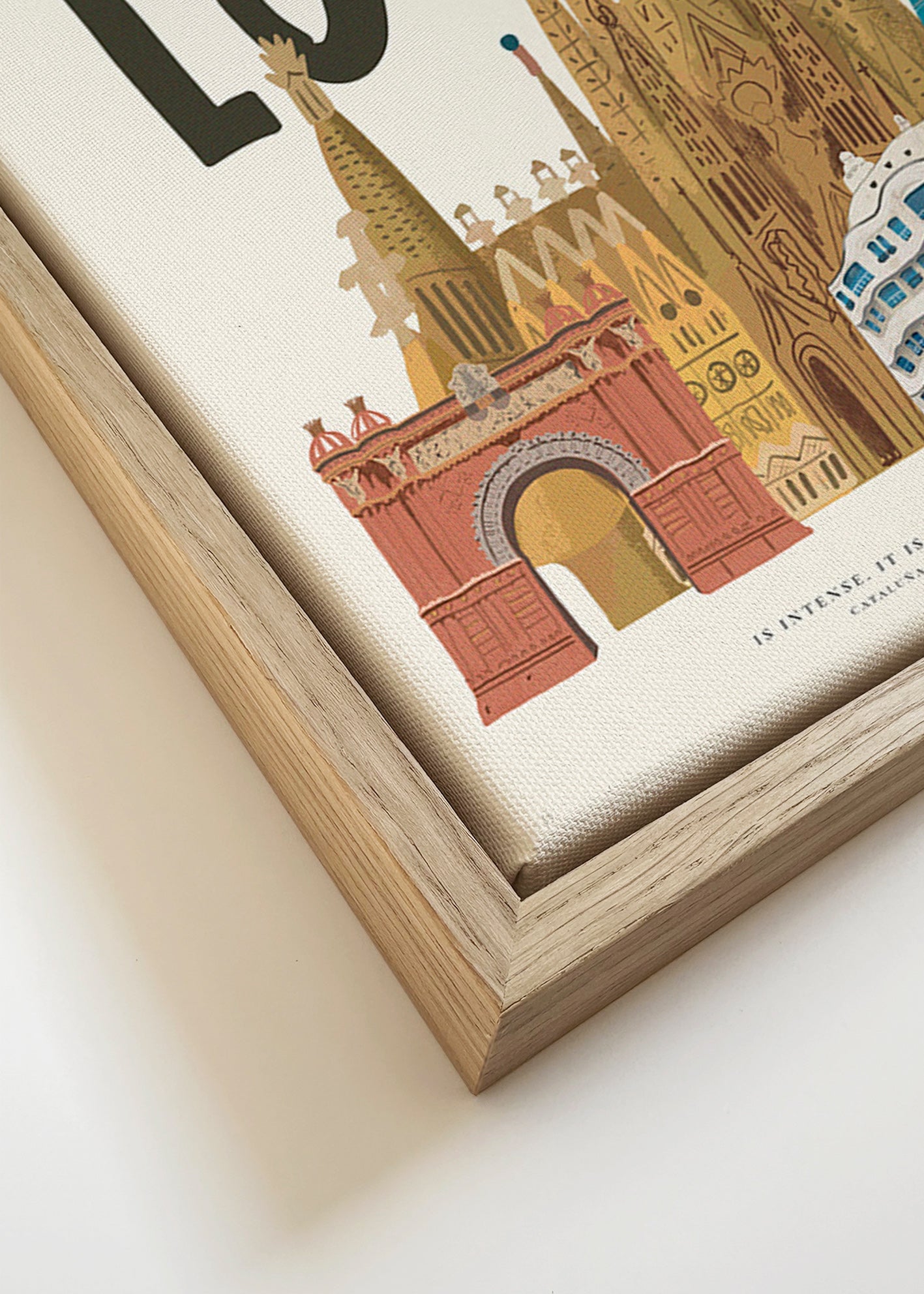 Arte da città Barcellona illustrata e tipografica