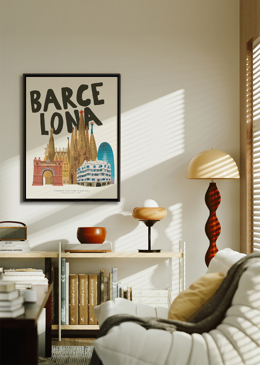 Arte da città Barcellona illustrata e tipografica