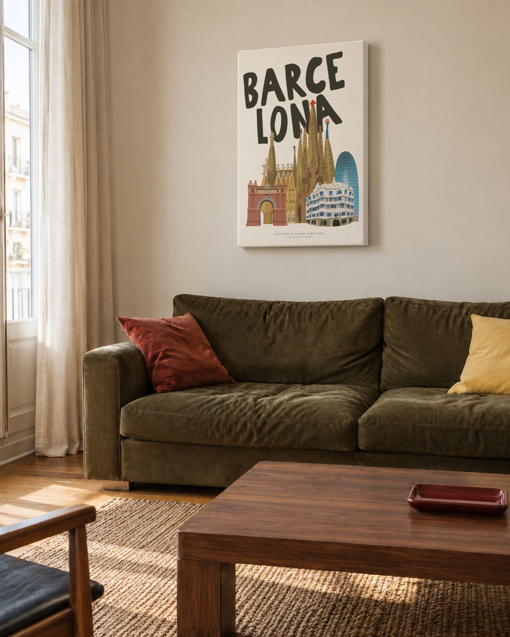 Barcelona Soul - Unframed canvas in an interior