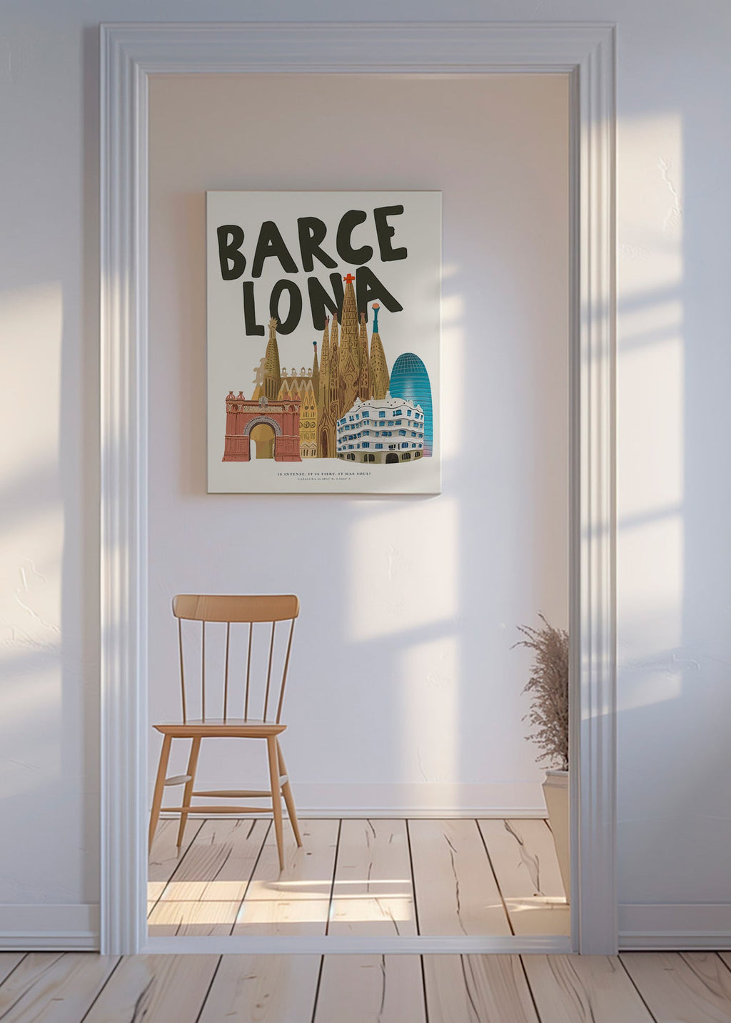 Arte da città Barcellona illustrata e tipografica