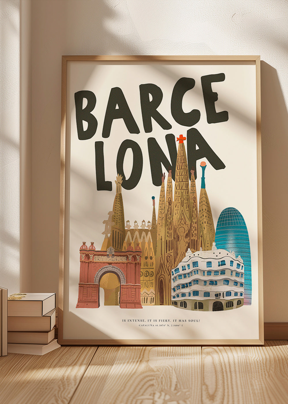 Arte da città Barcellona illustrata e tipografica