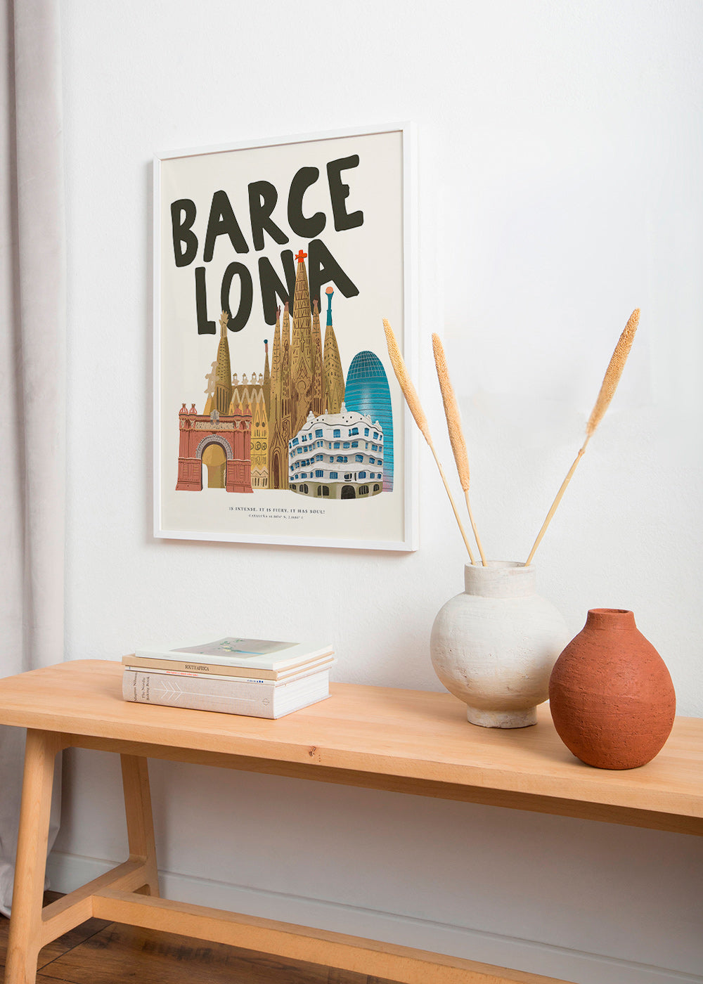 Arte da città Barcellona illustrata e tipografica