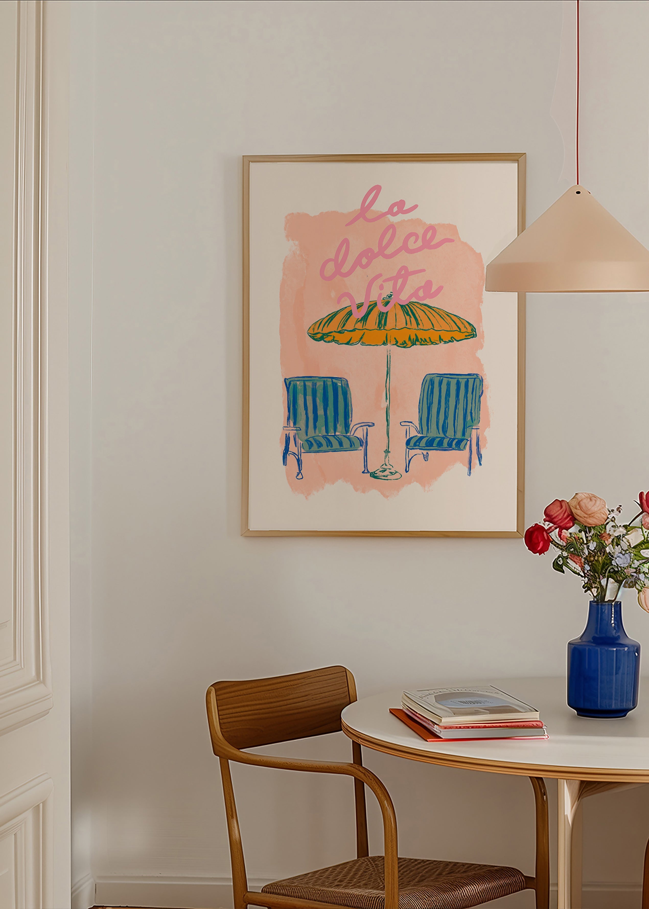 Illustrazione La Dolce Vita ombrellone e sedie