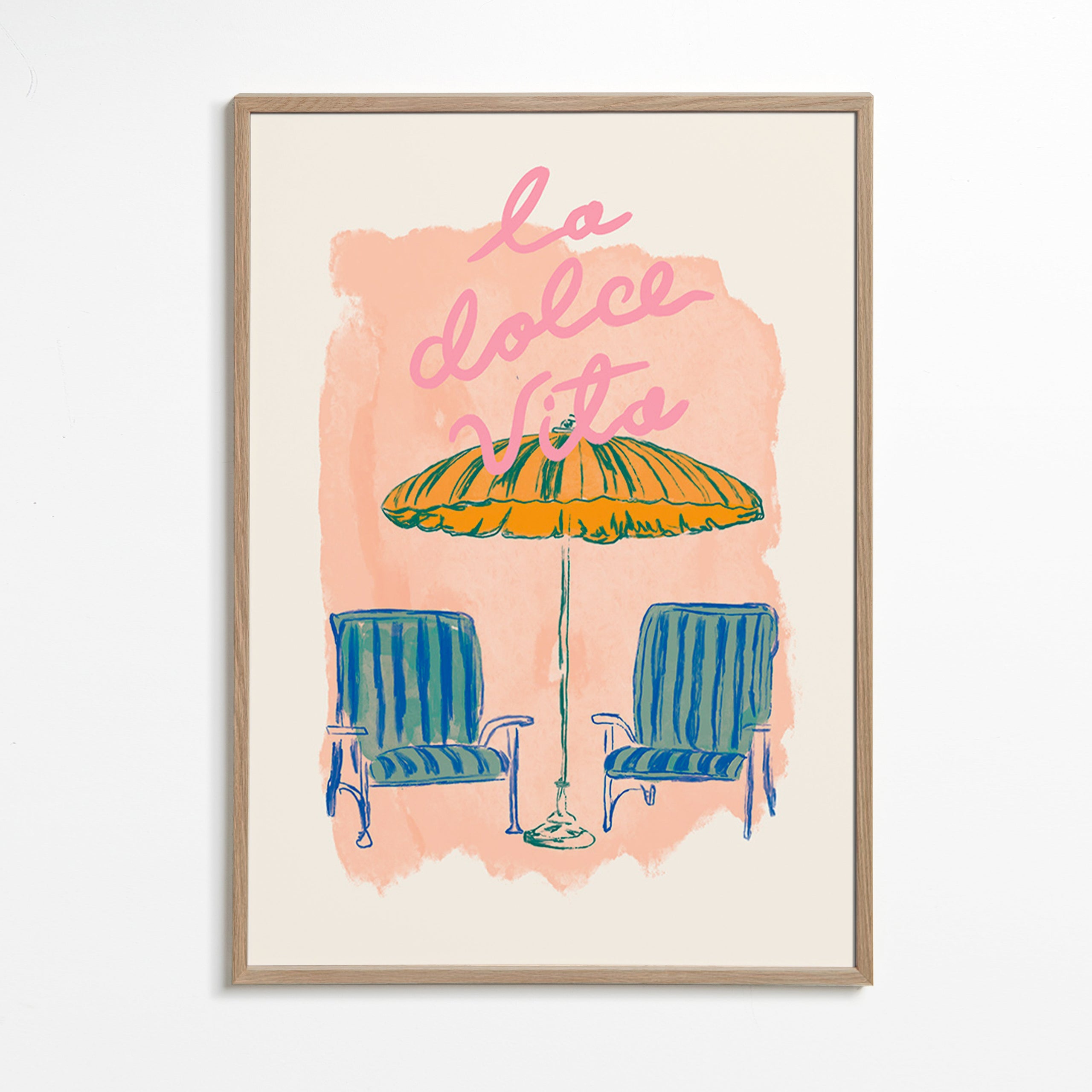 Illustrazione La Dolce Vita ombrellone e sedie