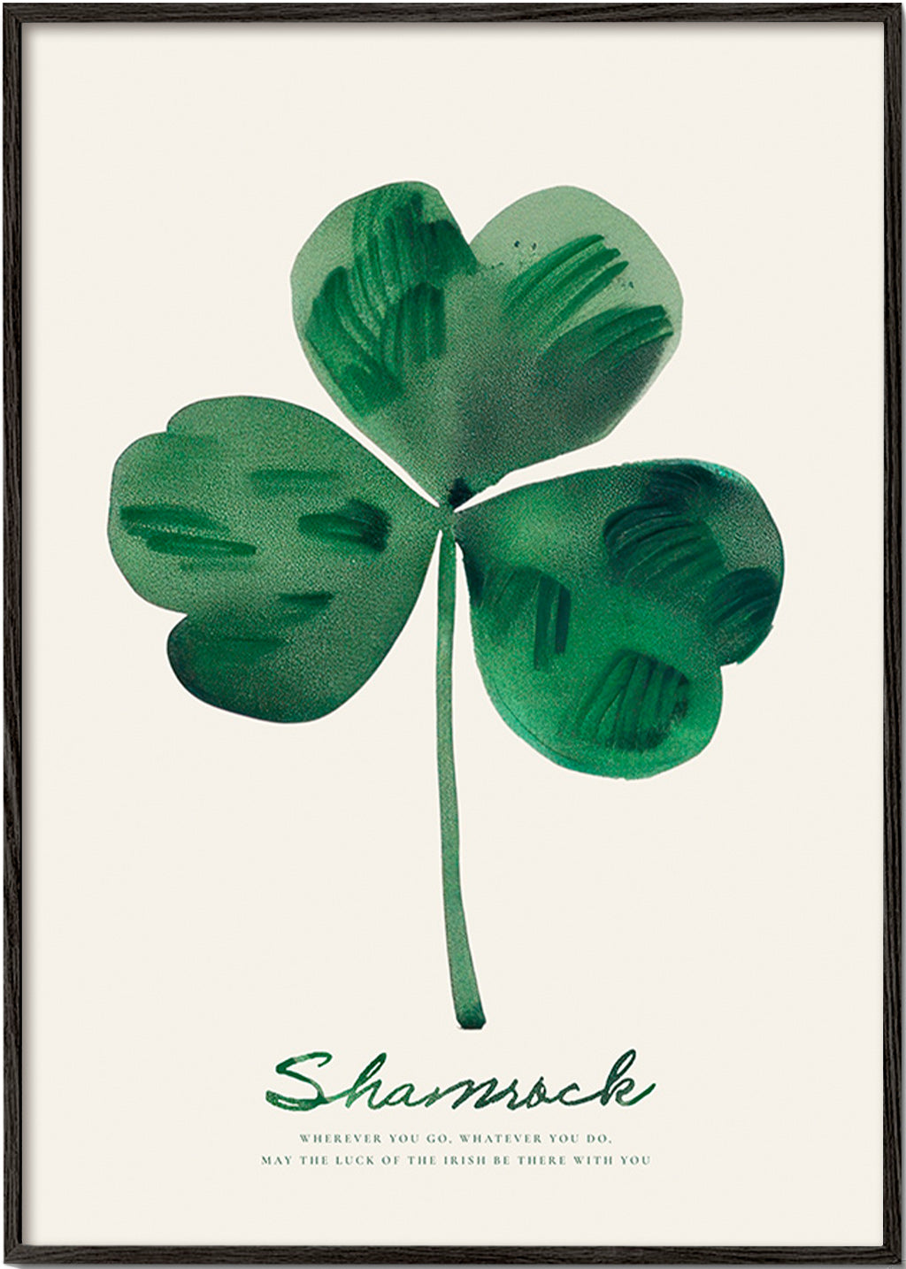 Stampa botanica Shamrock quadrifoglio acquerello
