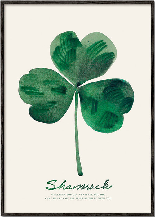 Stampa botanica Shamrock quadrifoglio acquerello