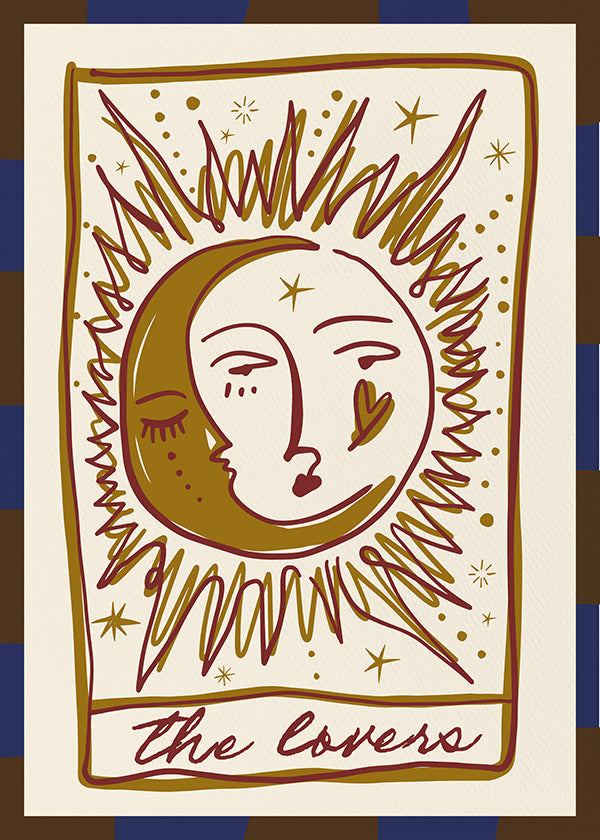 Illustrazione tarocchi 'The Lovers' sole e luna