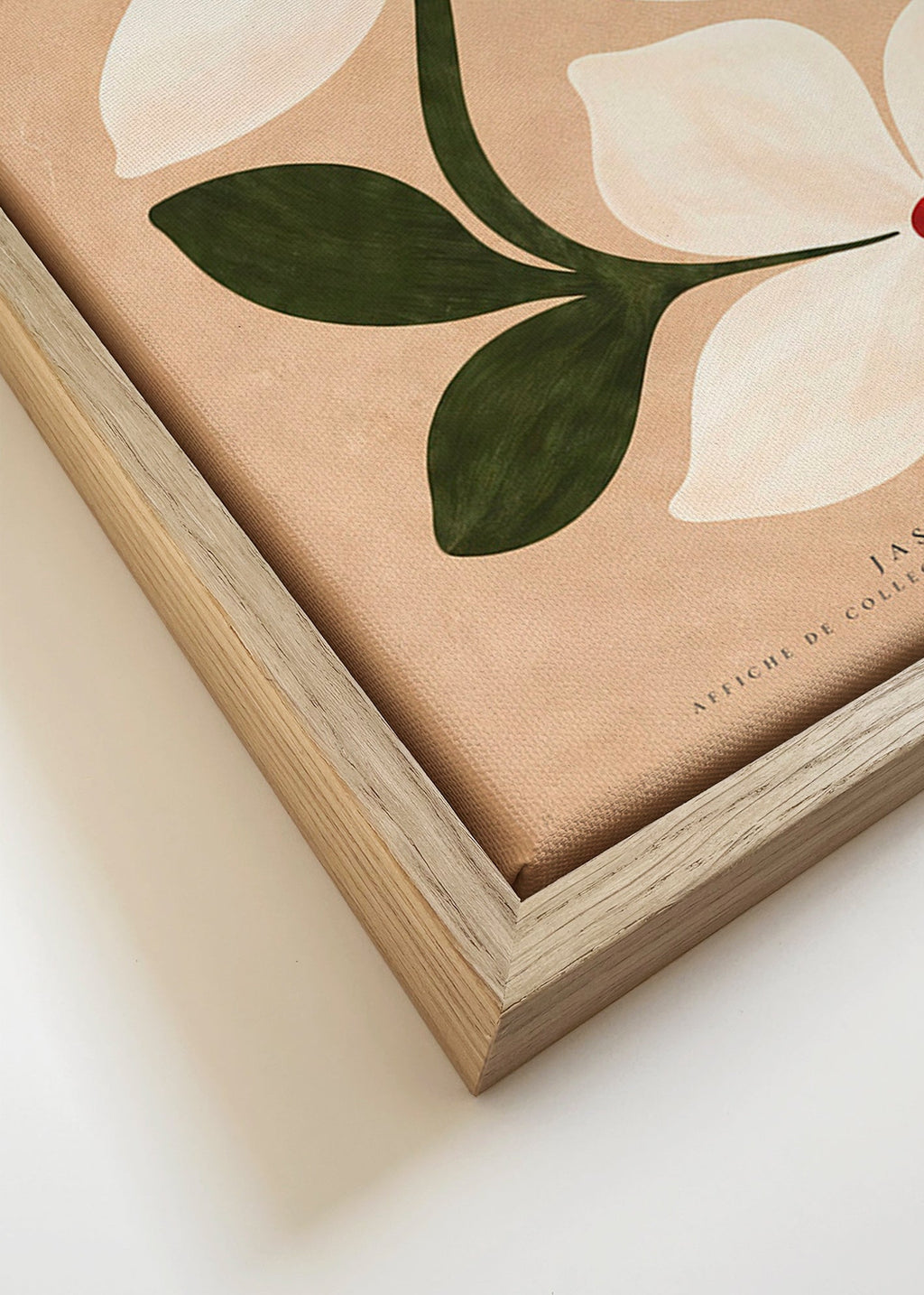 Stampa botanica di gelsomino su sfondo beige