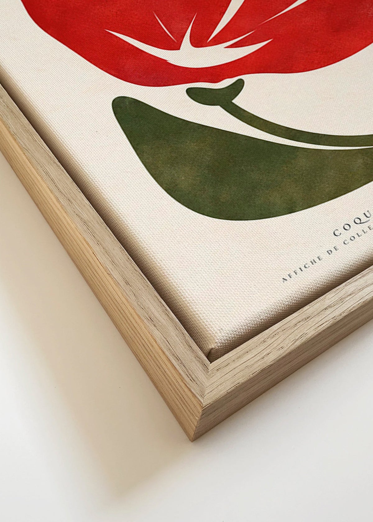 Stampa botanica con papavero rosso stilizzato