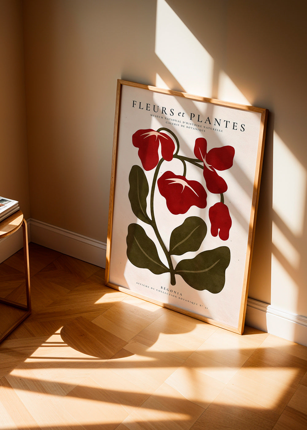 Stampa botanica: Begonia rossa stilizzata