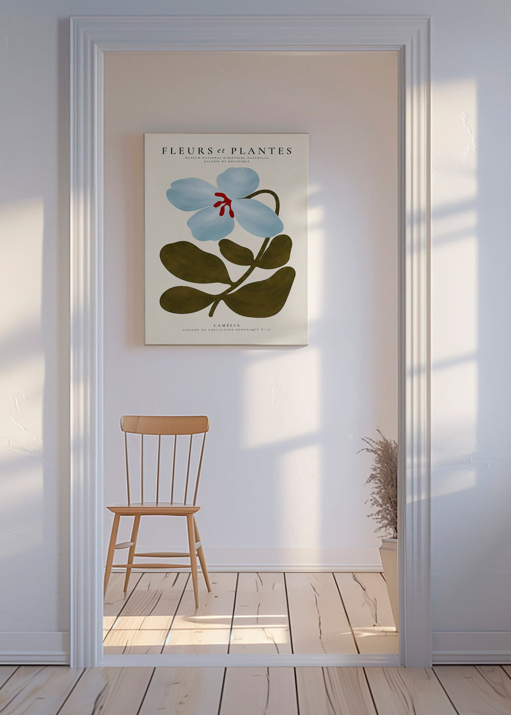 Stampa botanica Camelie blu