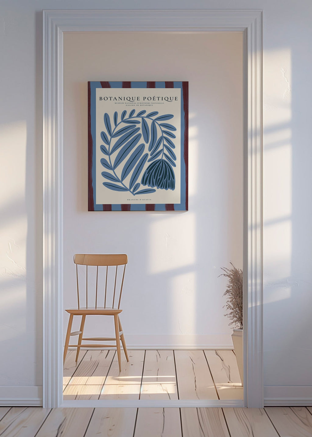 Stampa botanica: acacia stilizzata blu