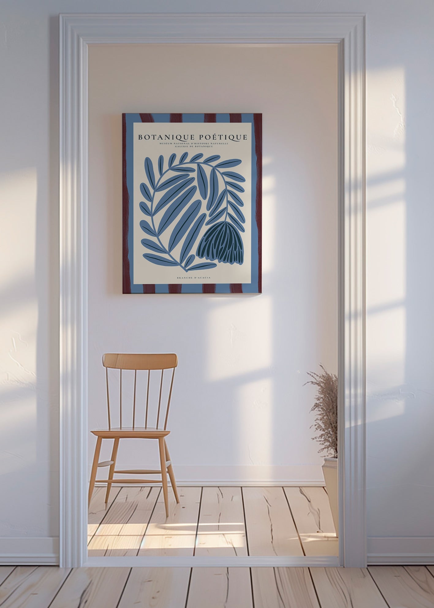 Stampa botanica: acacia stilizzata blu