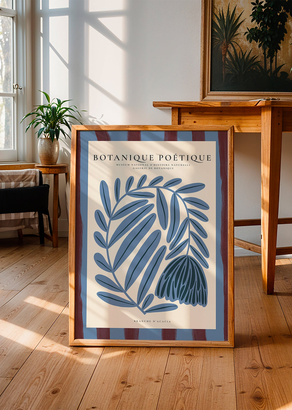 Stampa botanica: acacia stilizzata blu