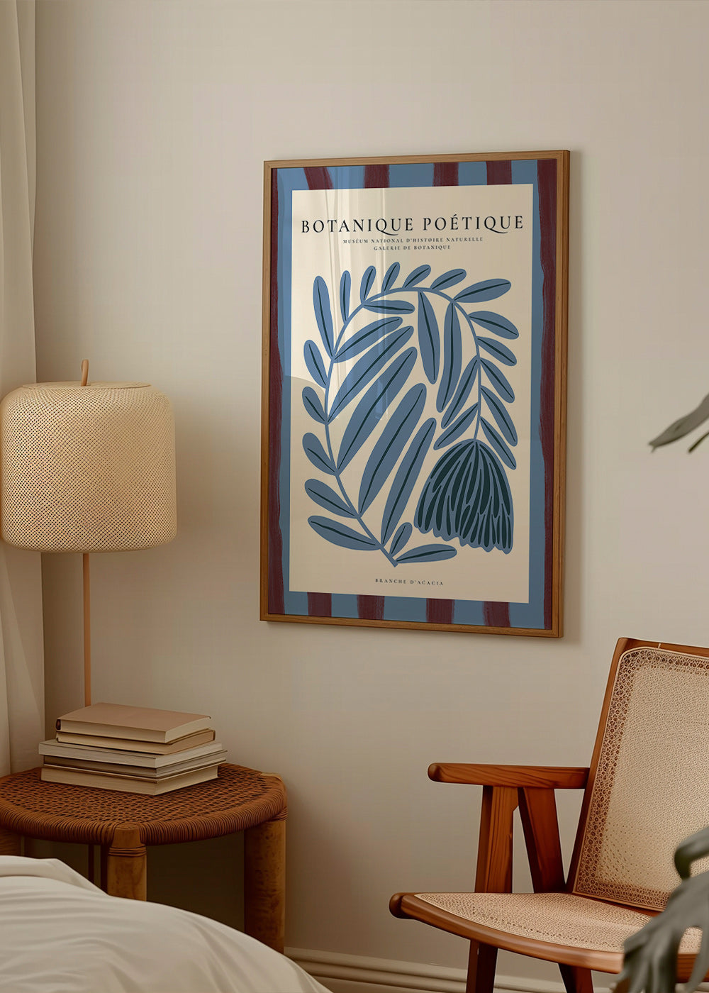 Stampa botanica: acacia stilizzata blu
