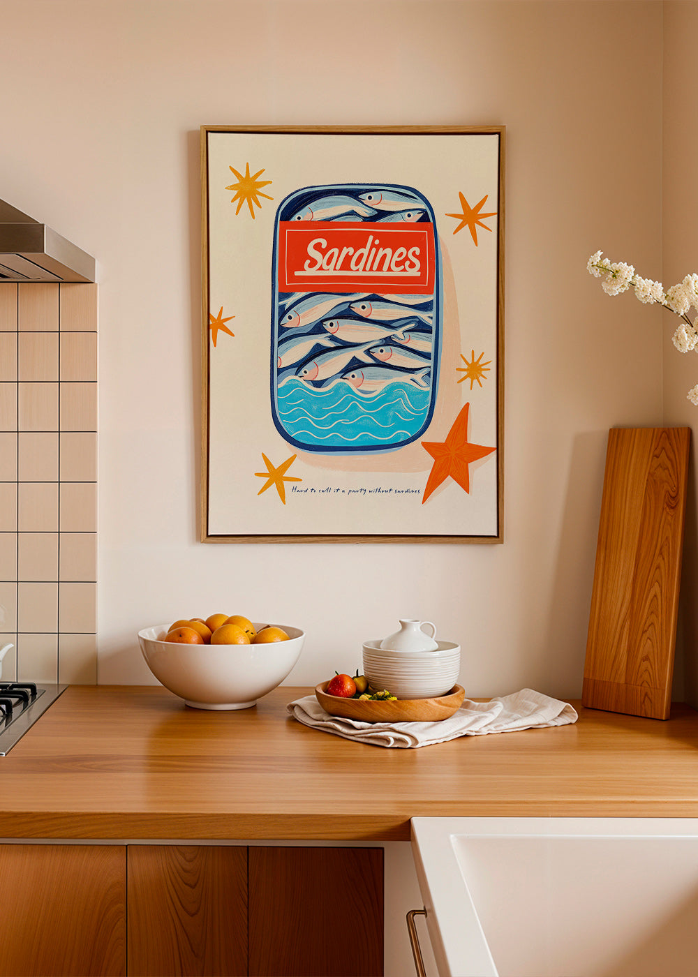 Arte da cucina: lattina di sardine illustrata