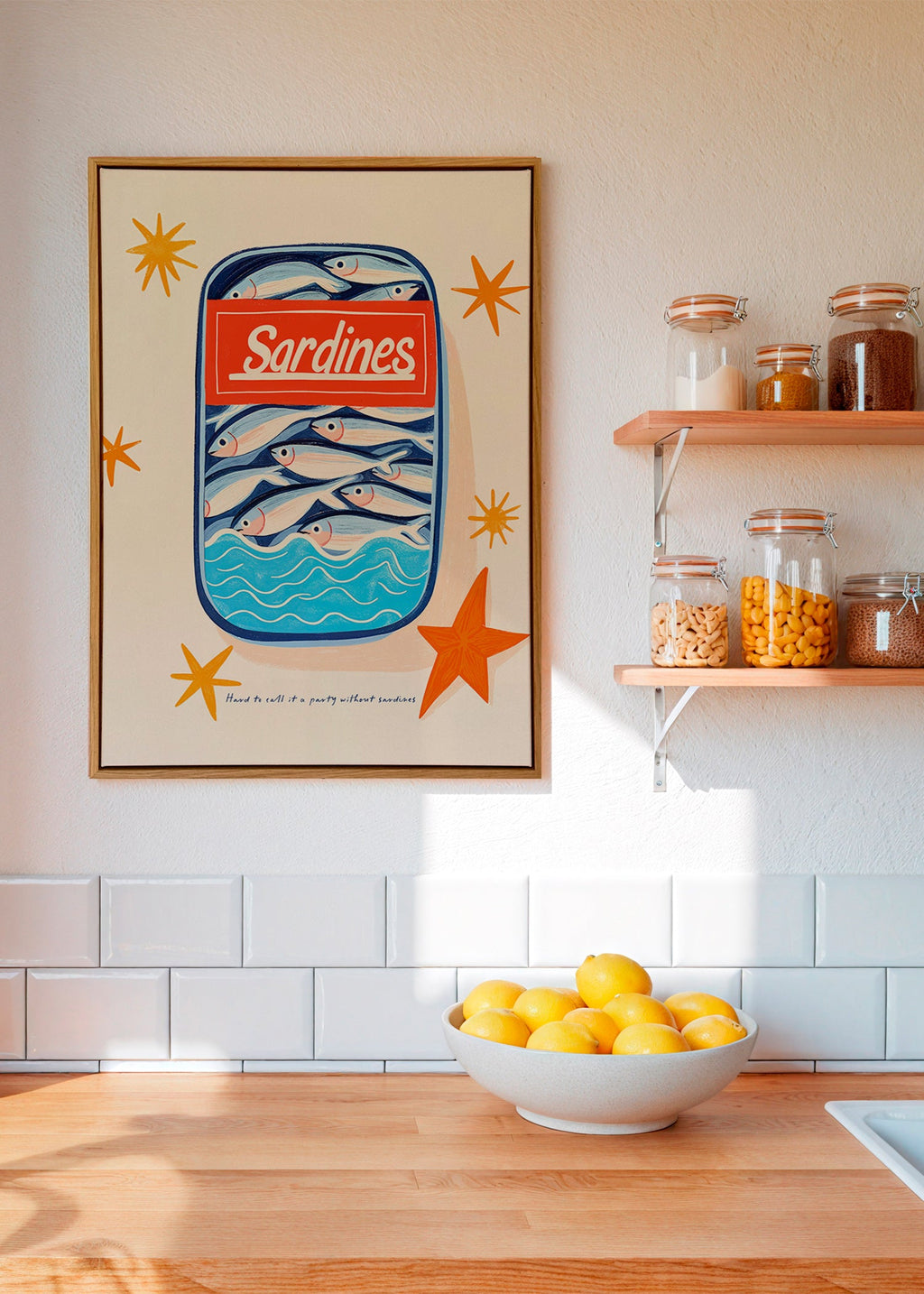 Arte da cucina: lattina di sardine illustrata